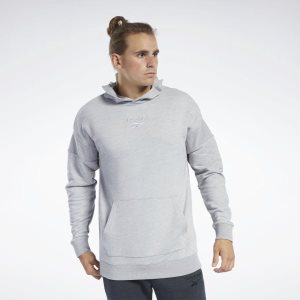 Bluza Z Kapturem Męskie Reebok Training Essentials Szare PL 98TKAGJ